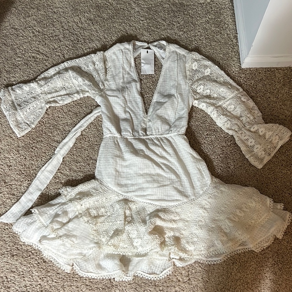 Hemant & nandita crochet dress (white, small)